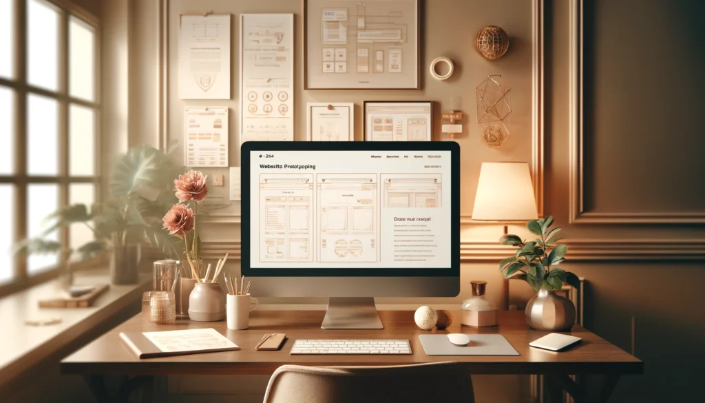 Büroraum mit einem iMac auf dem Schreibstisch