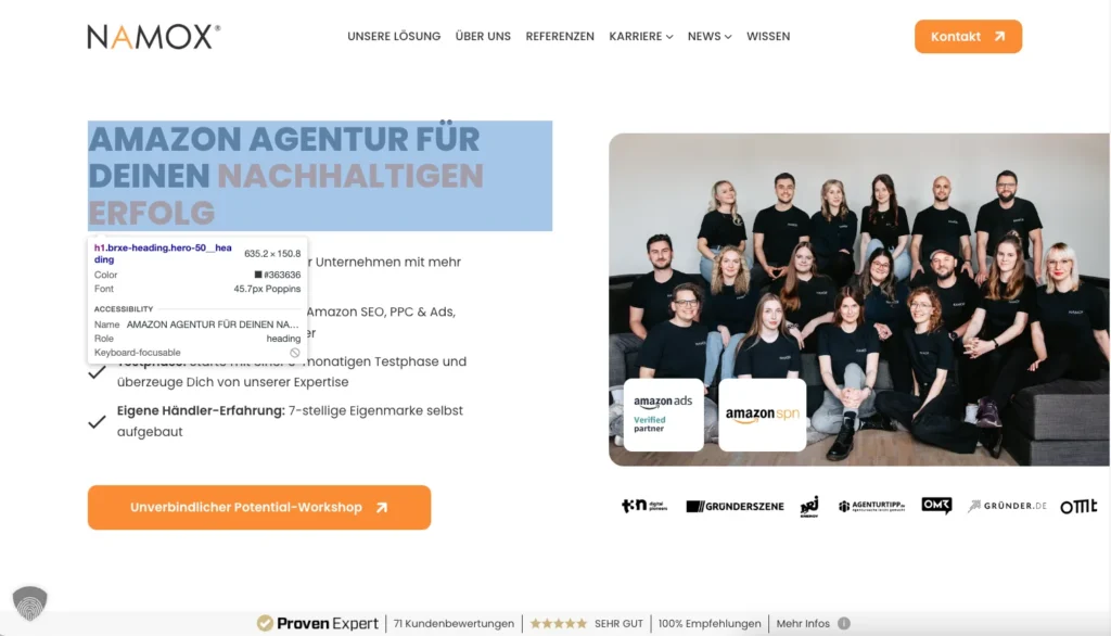 Amazon Agentur Teamfoto für nachhaltigen Erfolg.